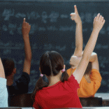 Kids raising hand to ask question