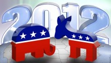 2012 republican elephant and democrat donkey