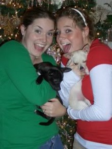 Girls with puppies Girls with puppies