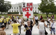 AIDS protestors outside the White House