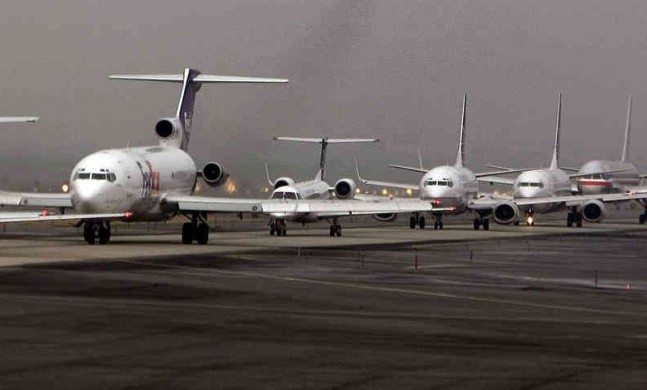 Airplanes on runway