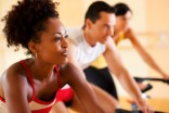 woman working out at the gym