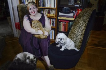 Bevin of Queer Fat Femme with her pets