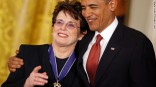 Billie Jean King and President Obama