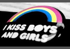 "I kiss boys and girls" bisexual rainbow