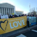 LGBT rights protest outside the US Supreme Court