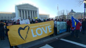 LGBT rights protest outside the US Supreme Court