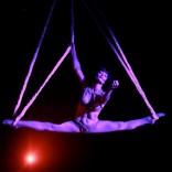 Dreya Weber performs an aerial routine
