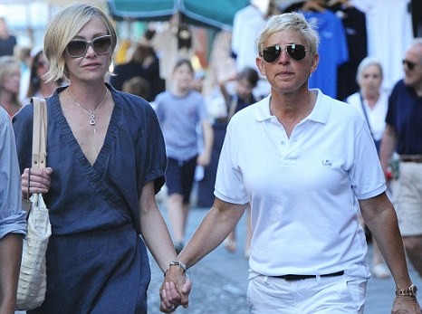 Ellen DeGeneres and Portia De Rossi vacationing in Portofino Italy