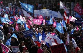 Conservative protestors take to streets against ‘family-phobic’ French government France protest