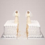 10 questions to ask to help avoid divorce Female wedding cake toppers on a divorce cake