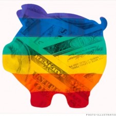 rainbow piggy bank