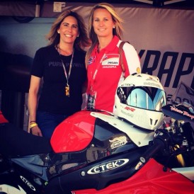 Five-time land speed record holder, Valerie Thompson, with Go AZ General Manager, Gina Marra