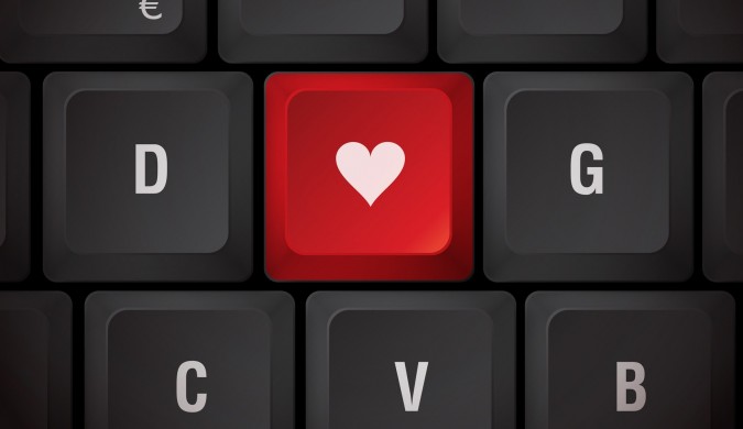 Heart key on keyboard
