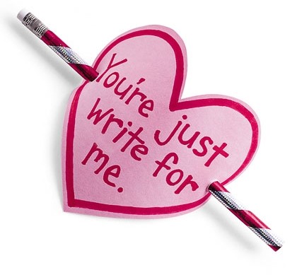 Heart with pencil through it