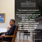 This quote from President Obama's second inauguration is an example of his acknowledgement of LGBT Americans.
