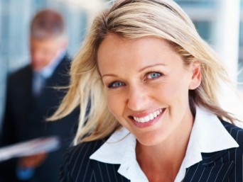 Woman dressed for job interview