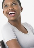 woman smiling and laughing