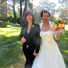 Lesbian couple getting married.