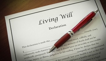 Living Will with red pen