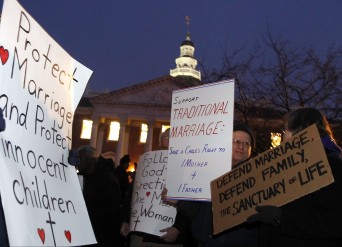 Anti-marriage equality protestors outside Maryland capital