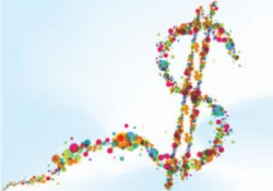 rainbow dollar sign in the sky