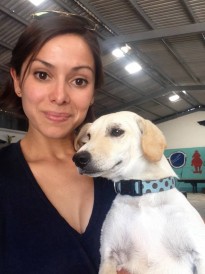 Natalie Garcia with rescue dog