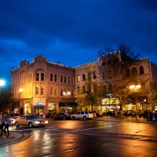Buildings on the Southwest side of Pack Square.