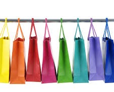 rainbow shopping bags