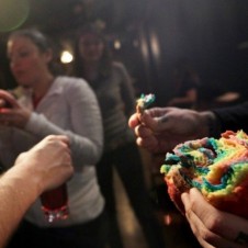 Rainbow communion bread