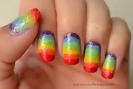 rainbow fingernails