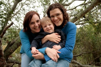 Lesbian couple with their son