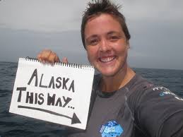 Sarah Outen at sea (Photo via the Independent)