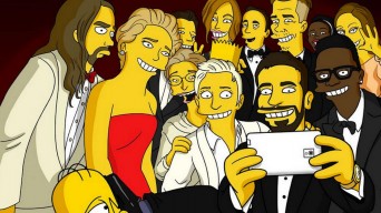 The Simpons recreation of Ellen DeGeneres' Oscars selfie