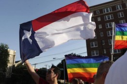 Same-sex marriage ban struck down in Texas Texas flag and pride flags