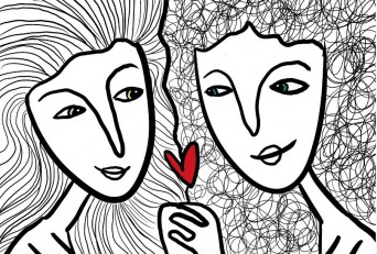 Two women with heart