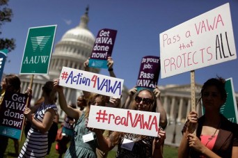 Activists demand a better Violence Against Women Act.