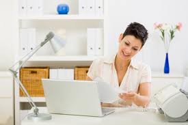 Woman in home office