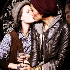 Girls kissing