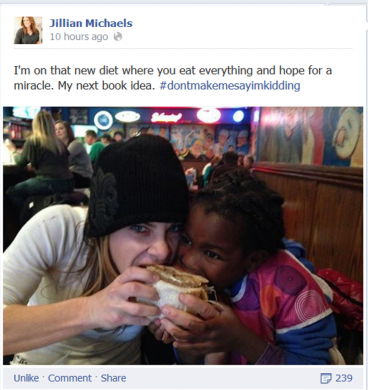 Jillian Michaels eating